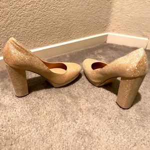 Sexy gold chunky heels size 11, worn once